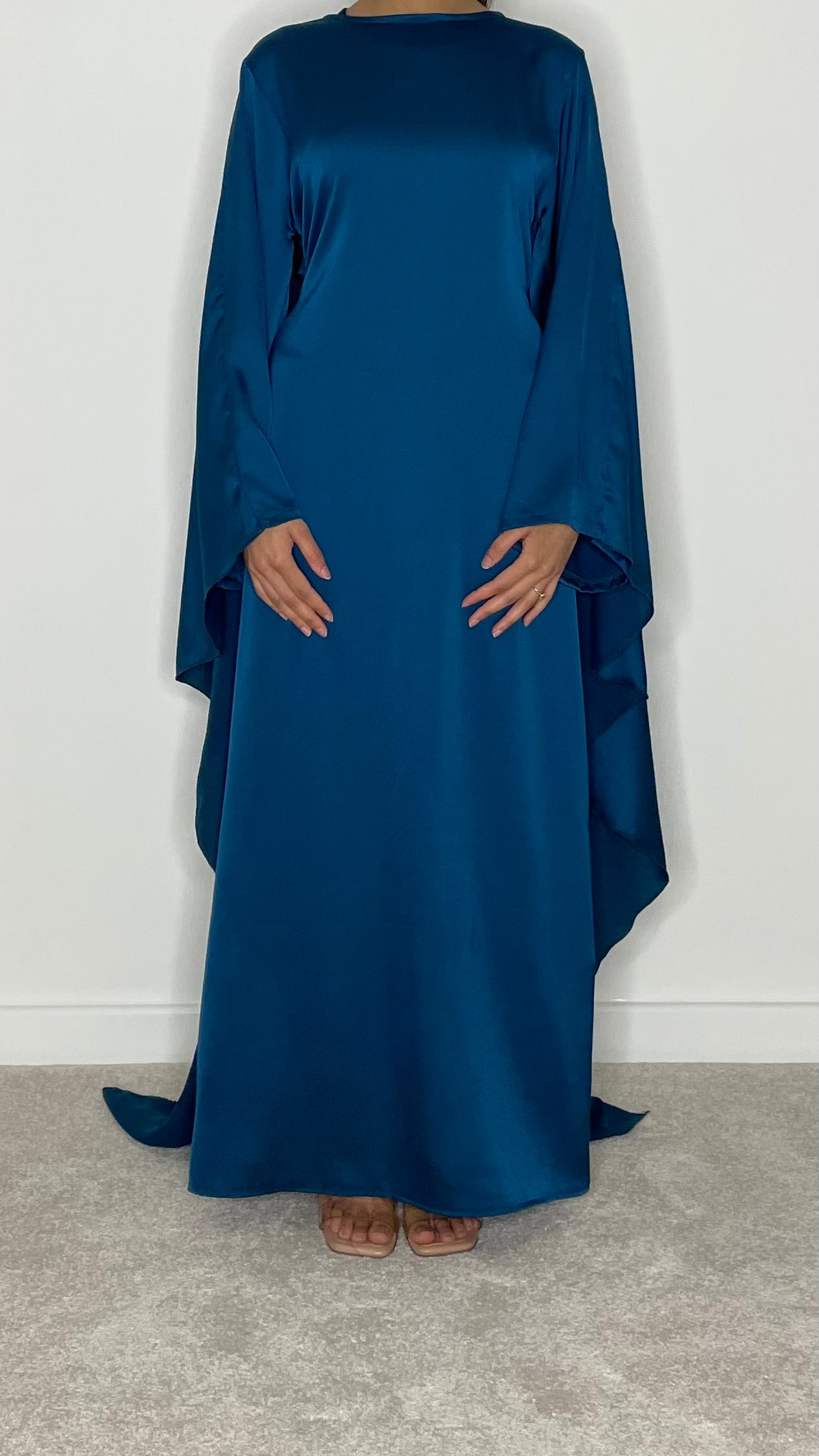 Nadia Satin Maxi Cape Dress