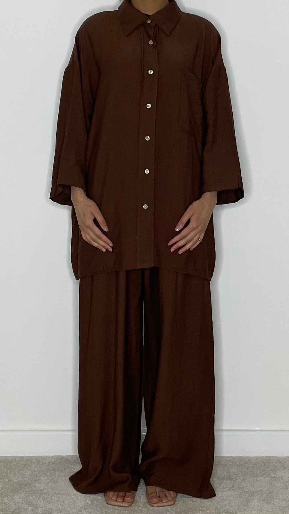 Inayah Linen-feel Shirt and Trouser Co-ord Set