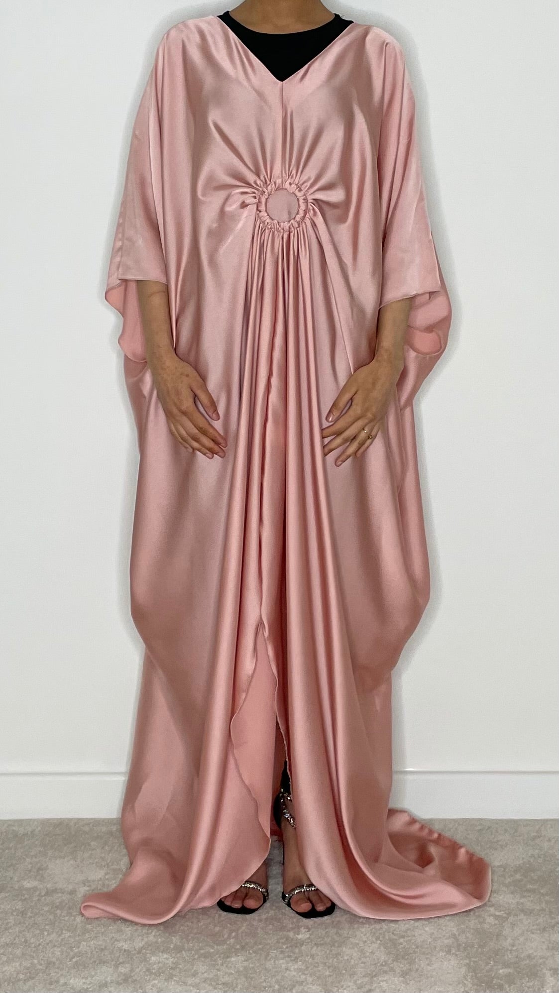 Yusra Satin Gathered Maxi Dress