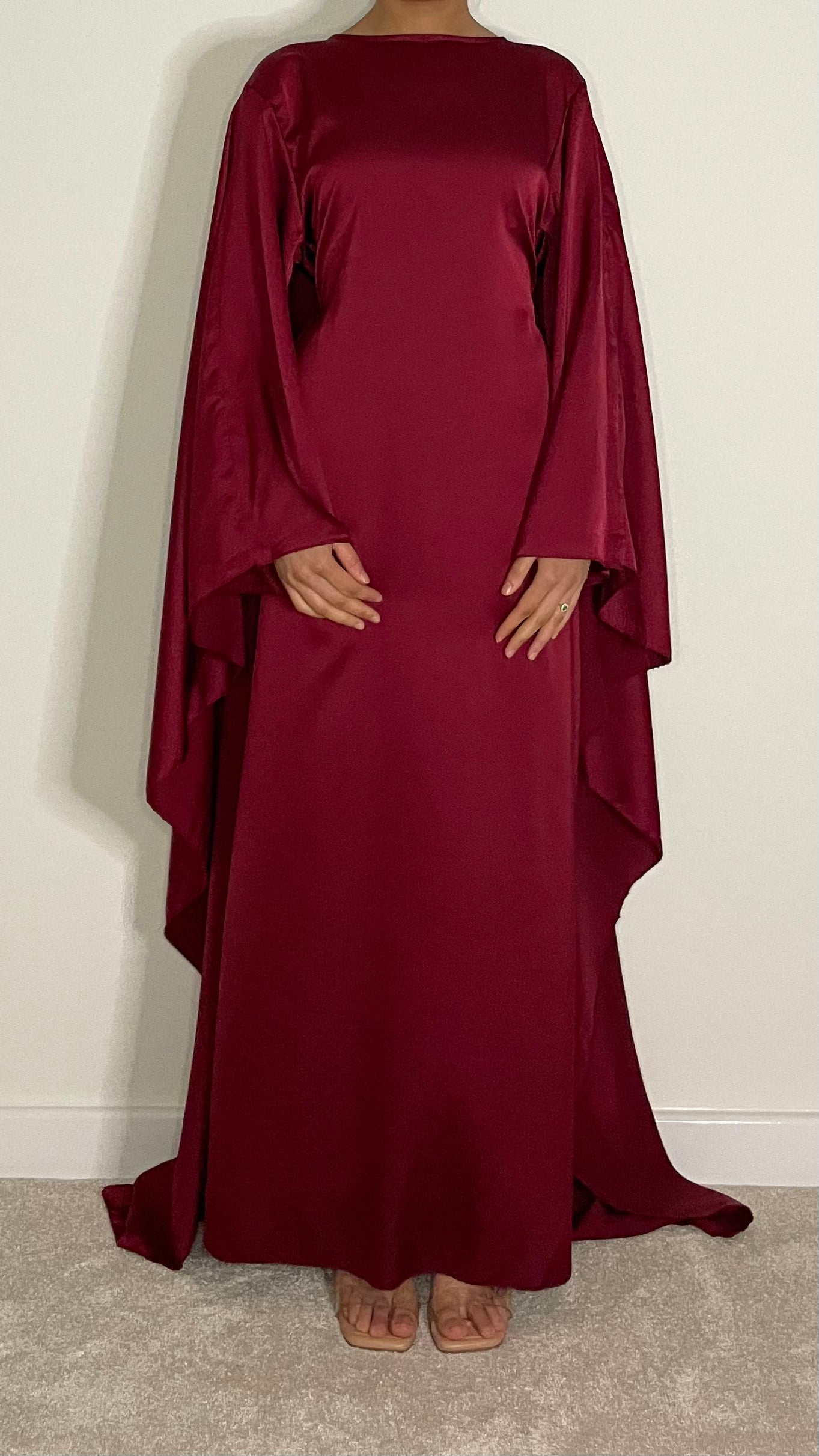 Nadia Satin Maxi Cape Dress