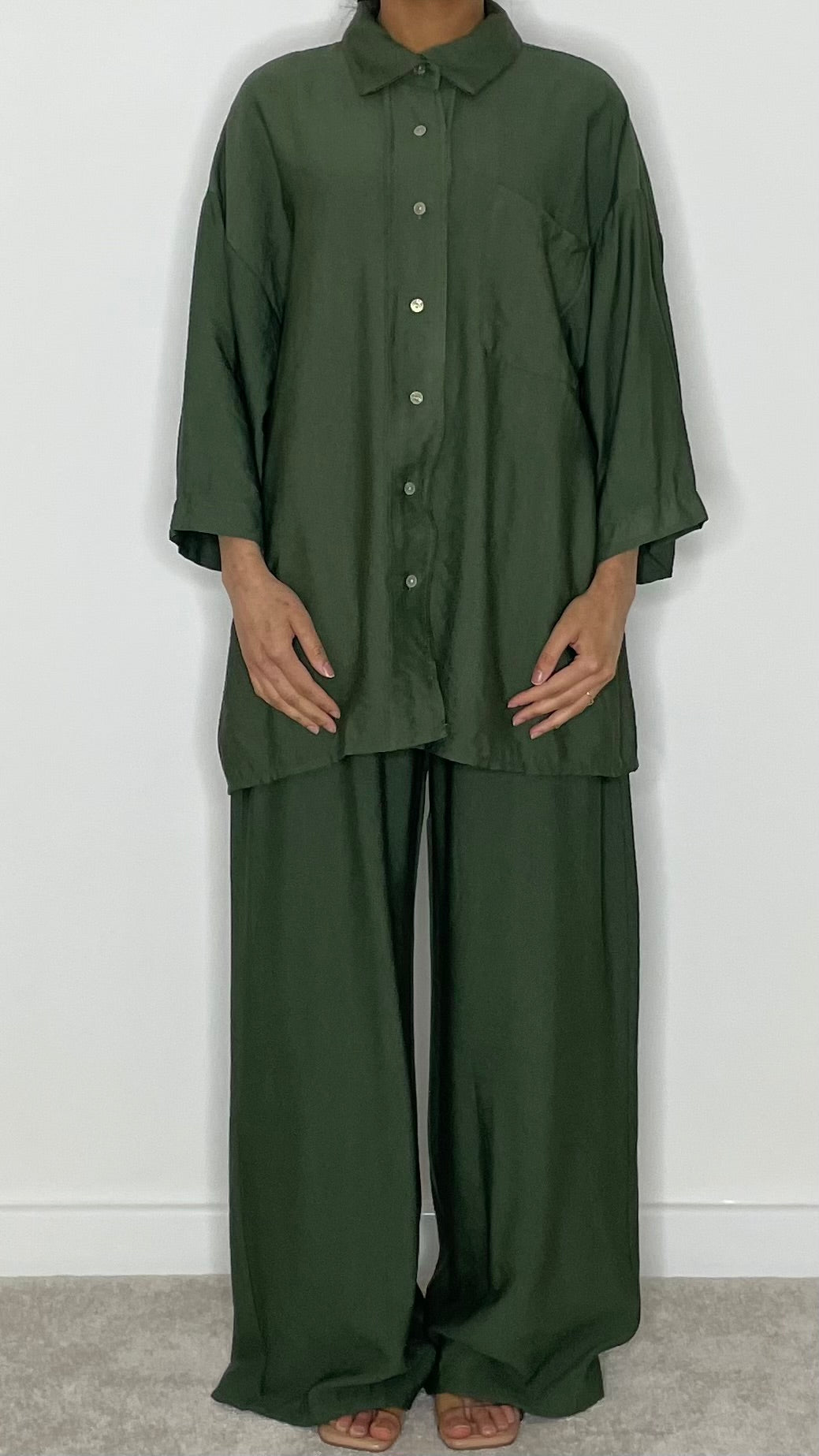 Inayah Linen-feel Shirt and Trouser Co-ord Set