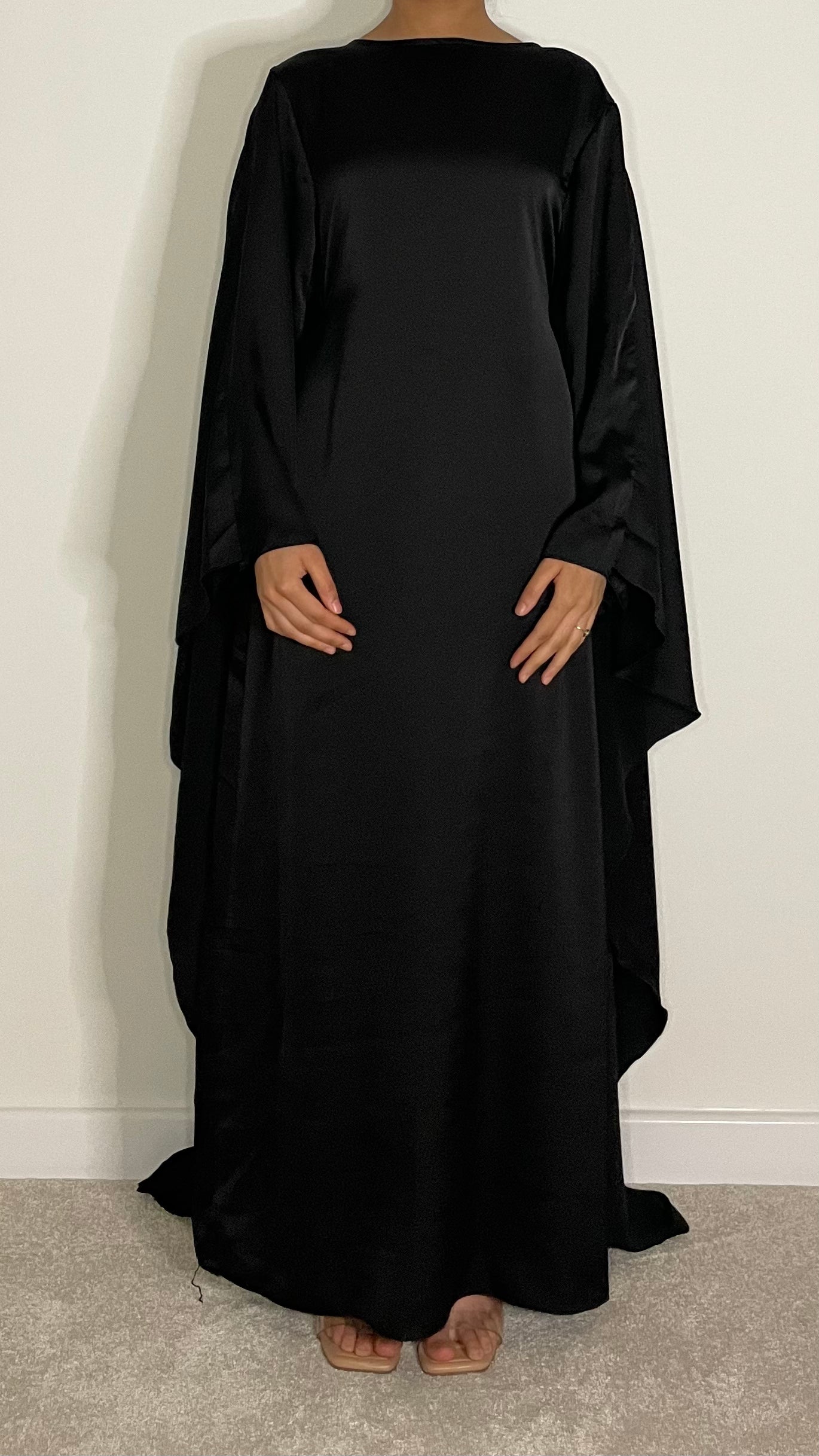 Nadia Satin Maxi Cape Dress