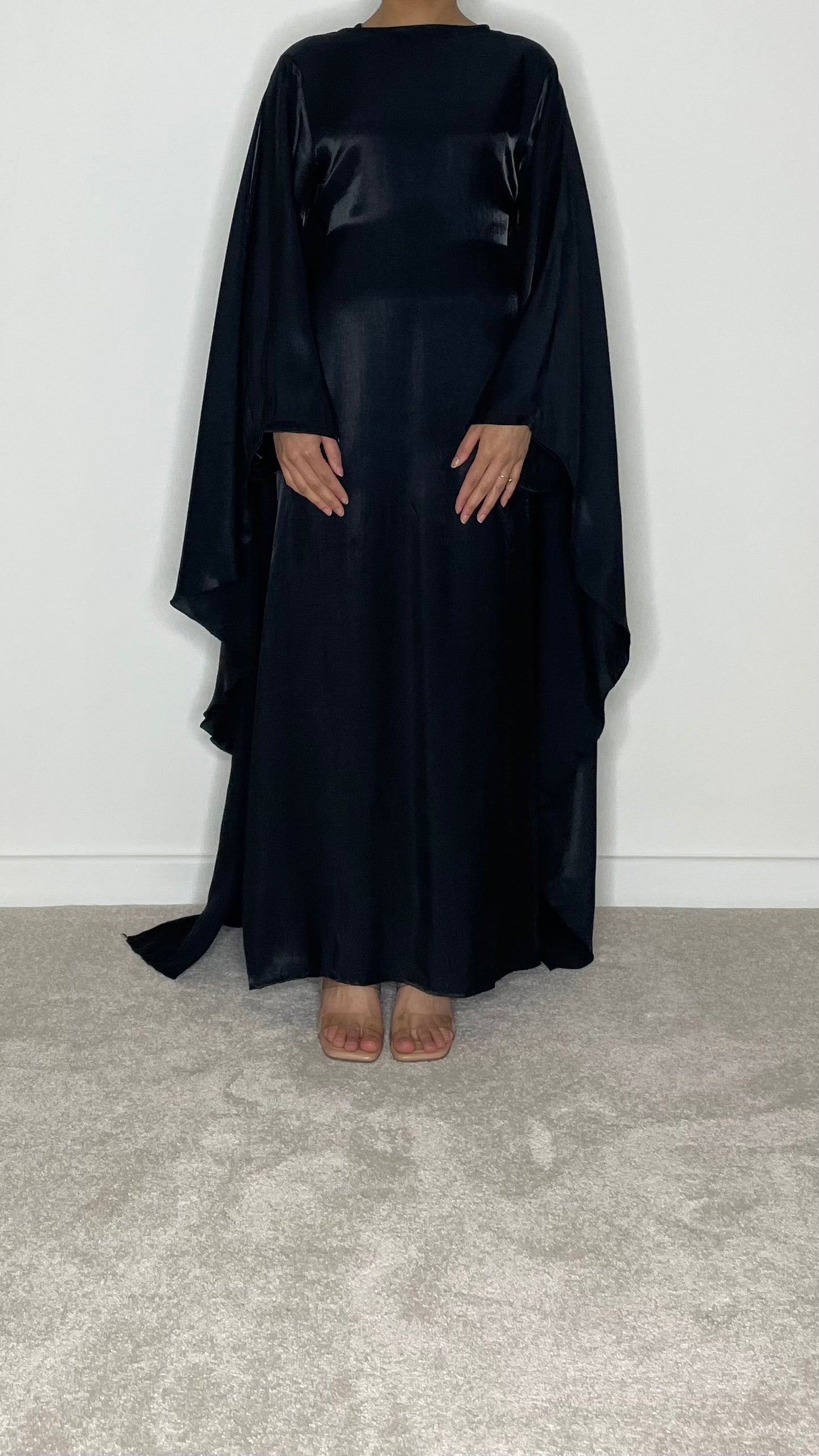 Nadia Satin Maxi Cape Dress