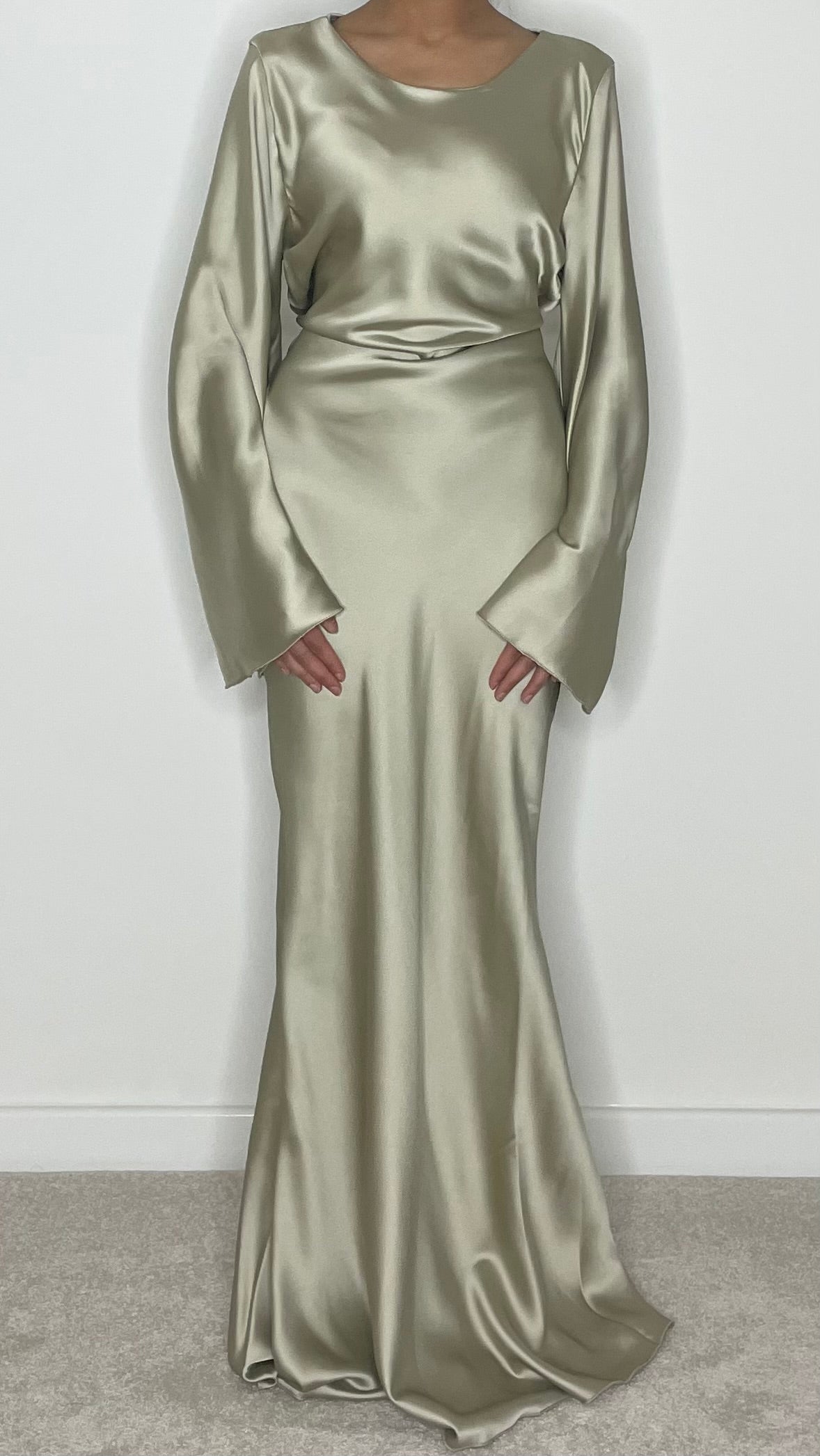 Hala Tie-Back Maxi Satin Dress