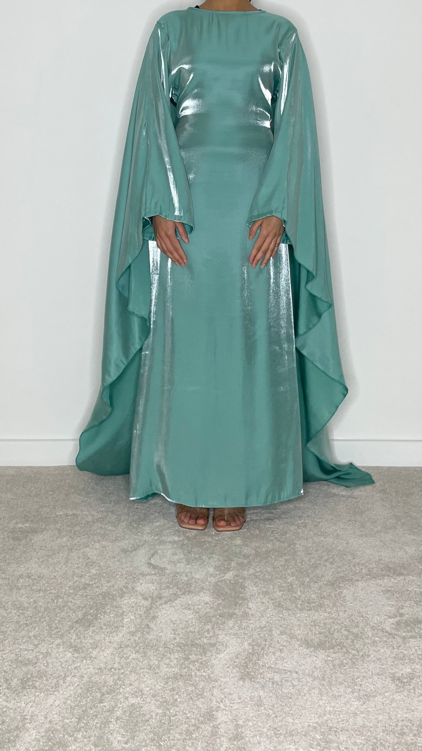 Nadia Satin Maxi Cape Dress