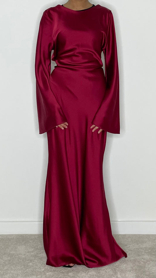 Hala Tie-Back Maxi Satin Dress