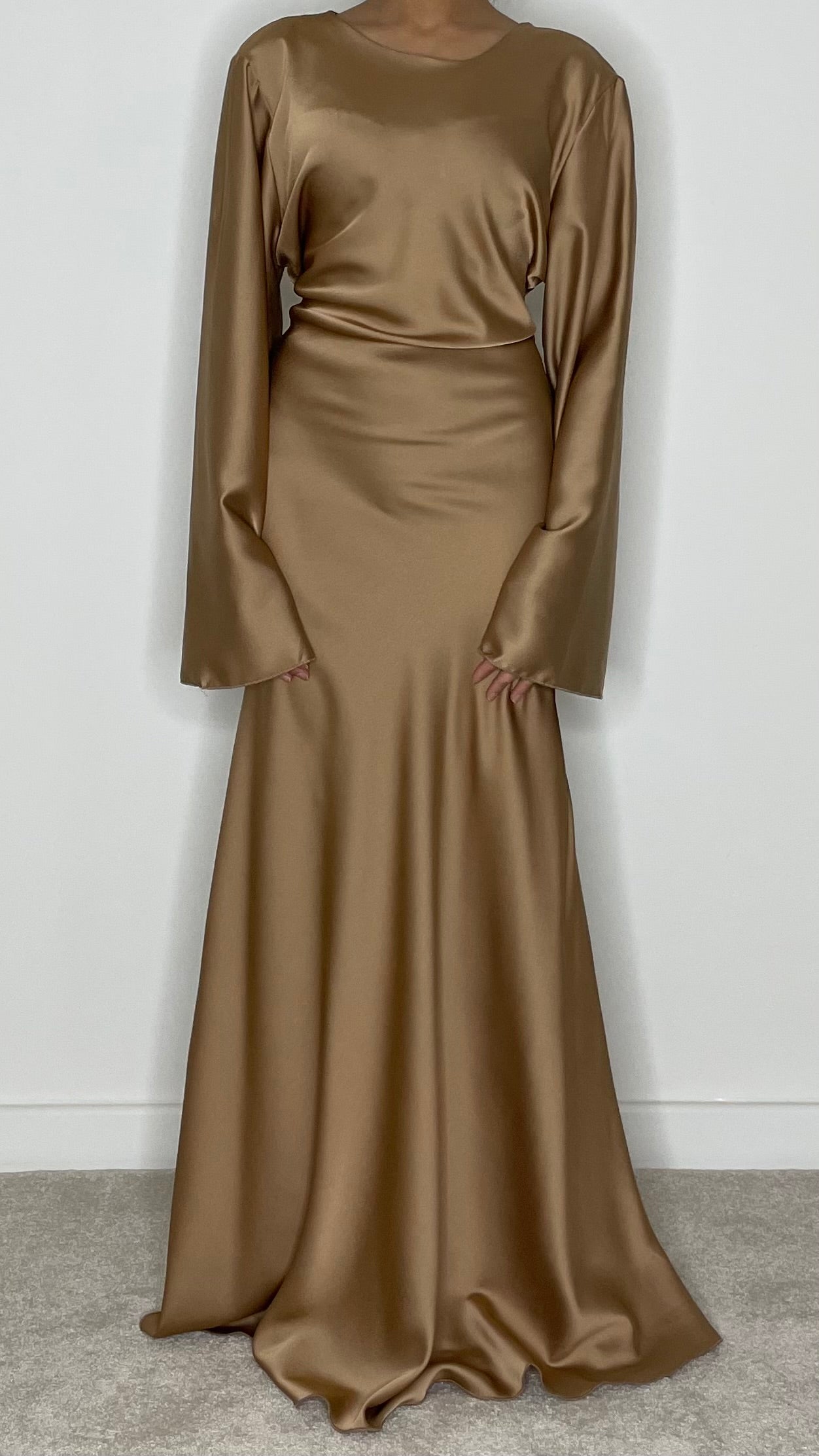 Hala Tie-Back Maxi Satin Dress