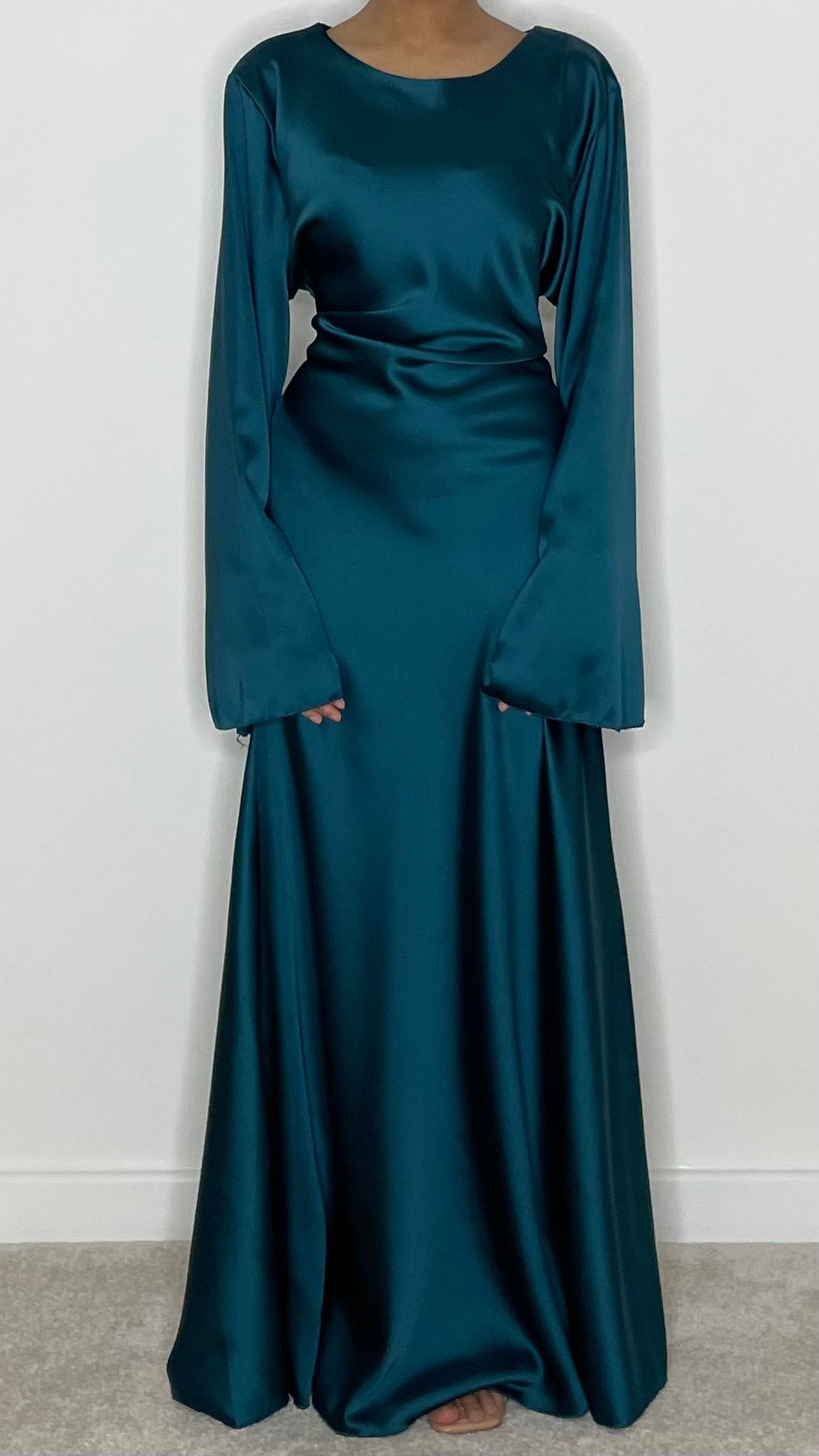 Hala Tie-Back Maxi Satin Dress