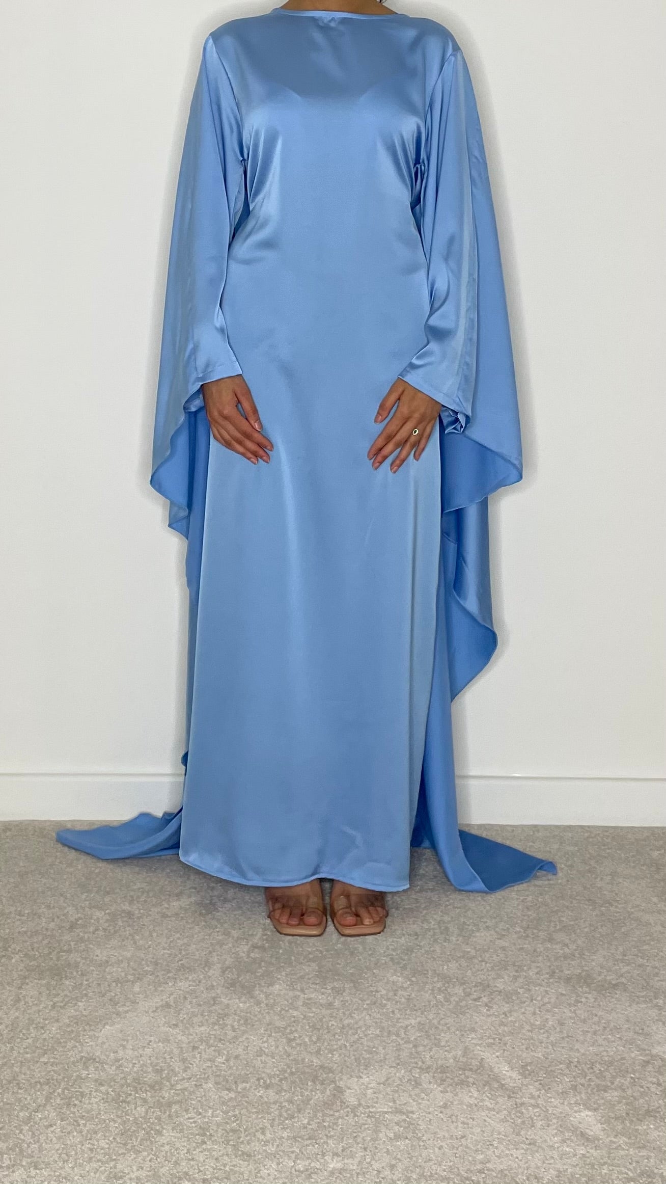 Nadia Satin Maxi Cape Dress