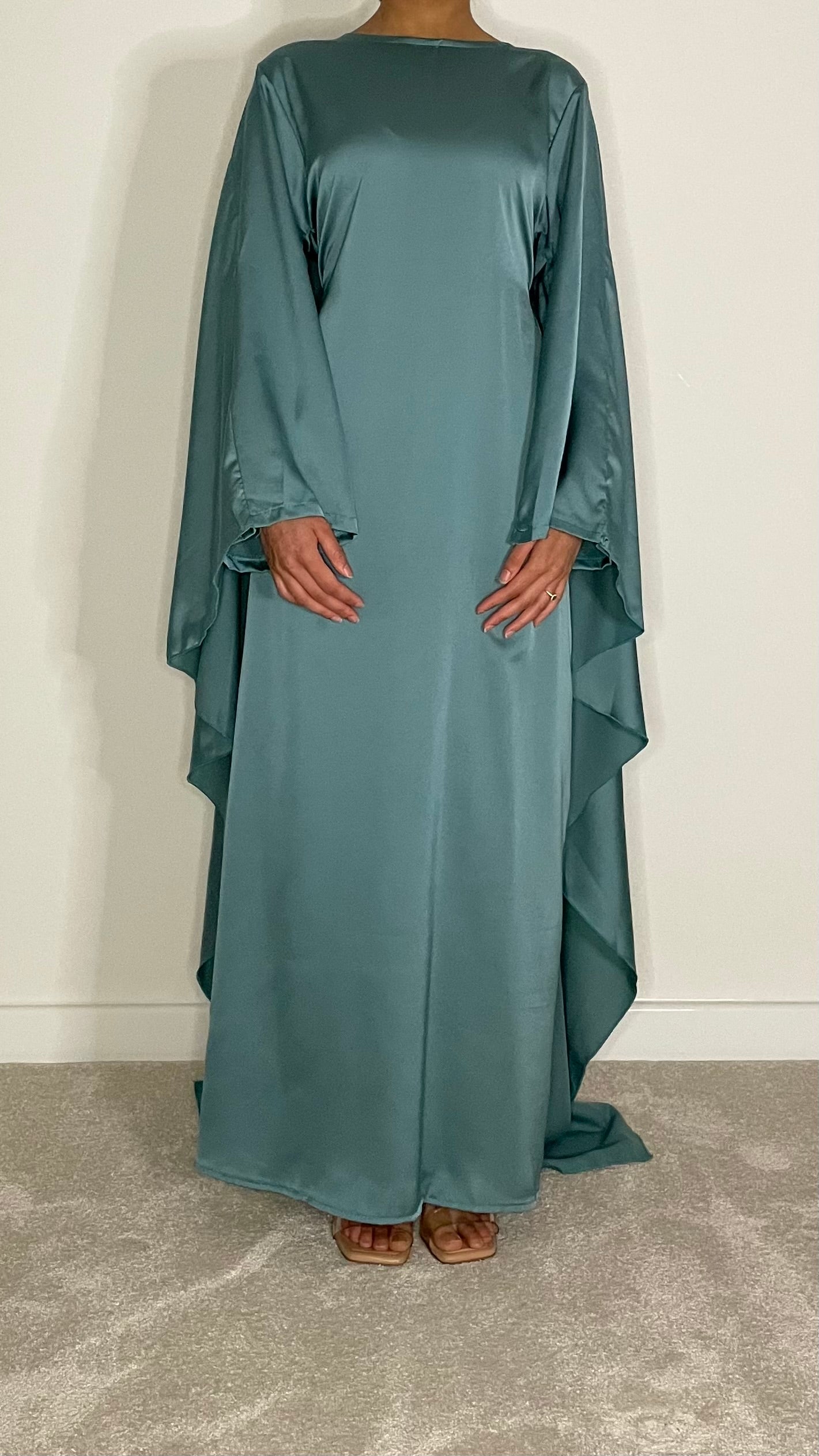 Nadia Satin Maxi Cape Dress