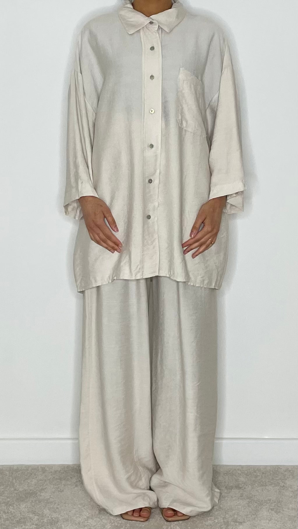 Inayah Linen-feel Shirt and Trouser Co-ord Set