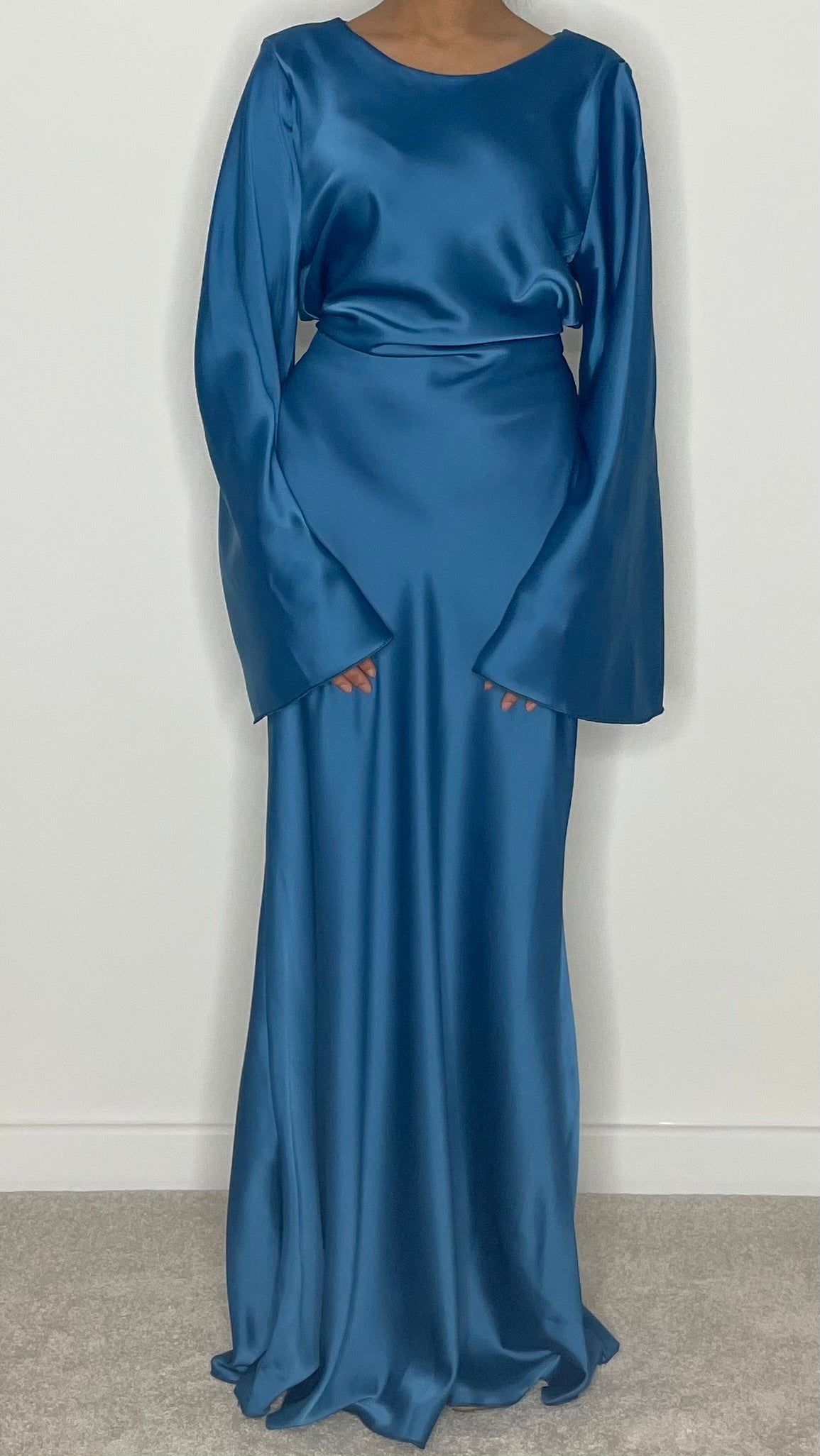 Hala Tie-Back Maxi Satin Dress