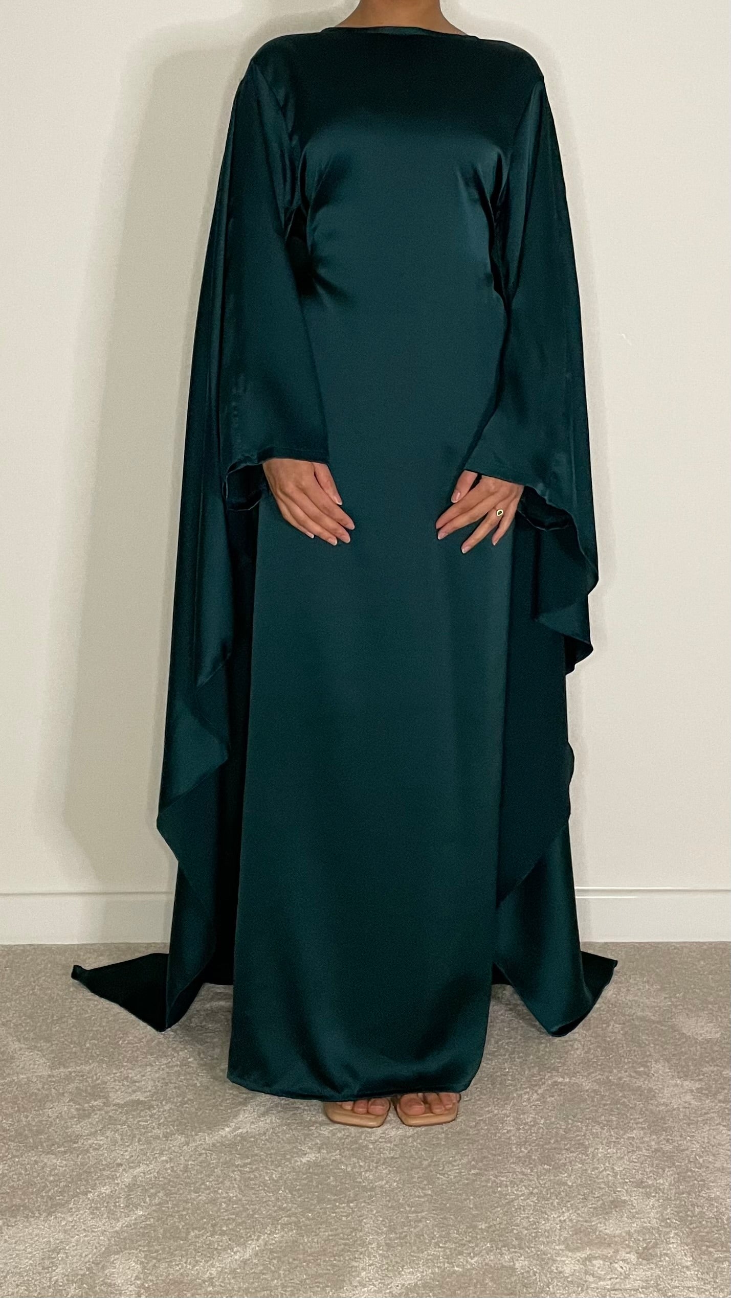 Nadia Satin Maxi Cape Dress