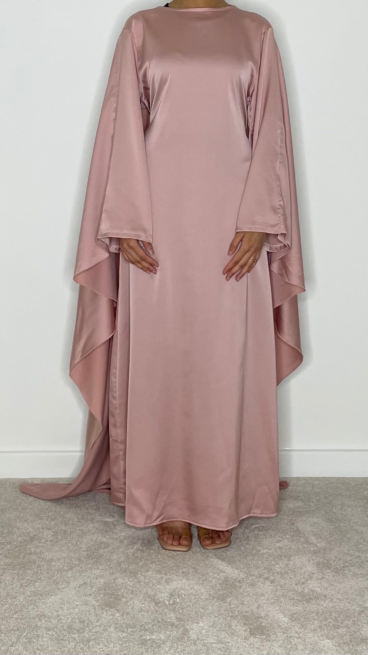 Nadia Satin Maxi Cape Dress