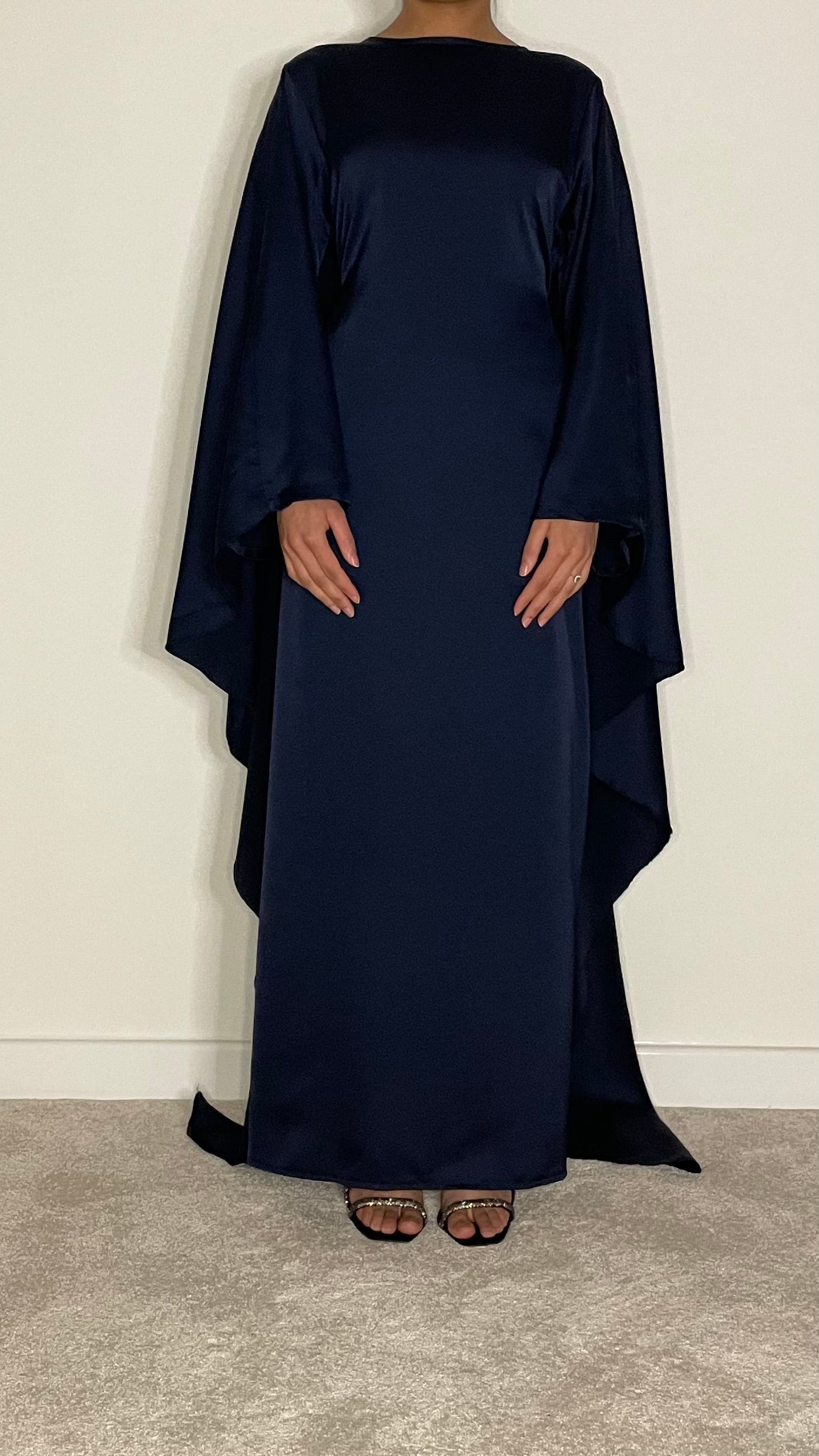 Nadia Satin Maxi Cape Dress