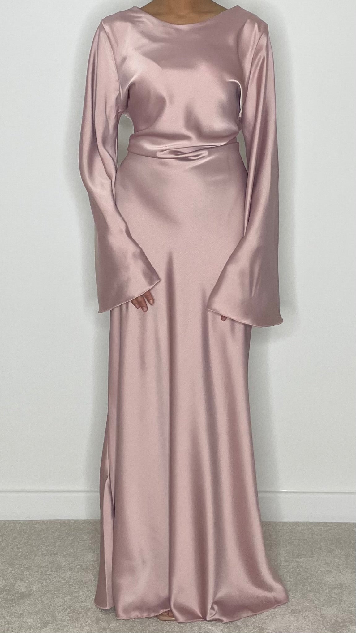 Hala Tie-Back Maxi Satin Dress