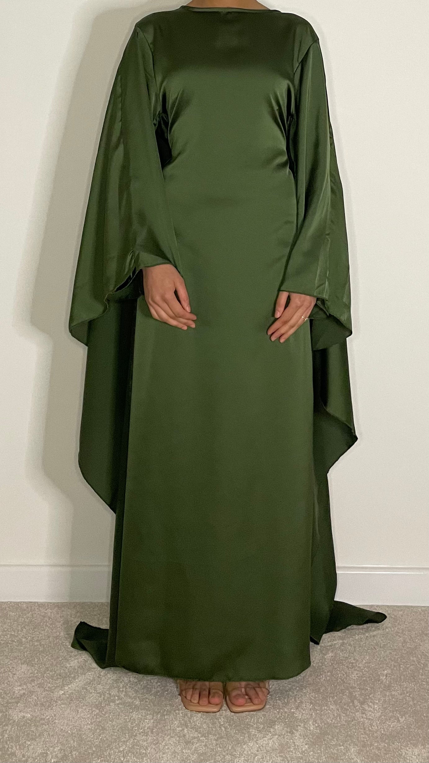 Nadia Satin Maxi Cape Dress