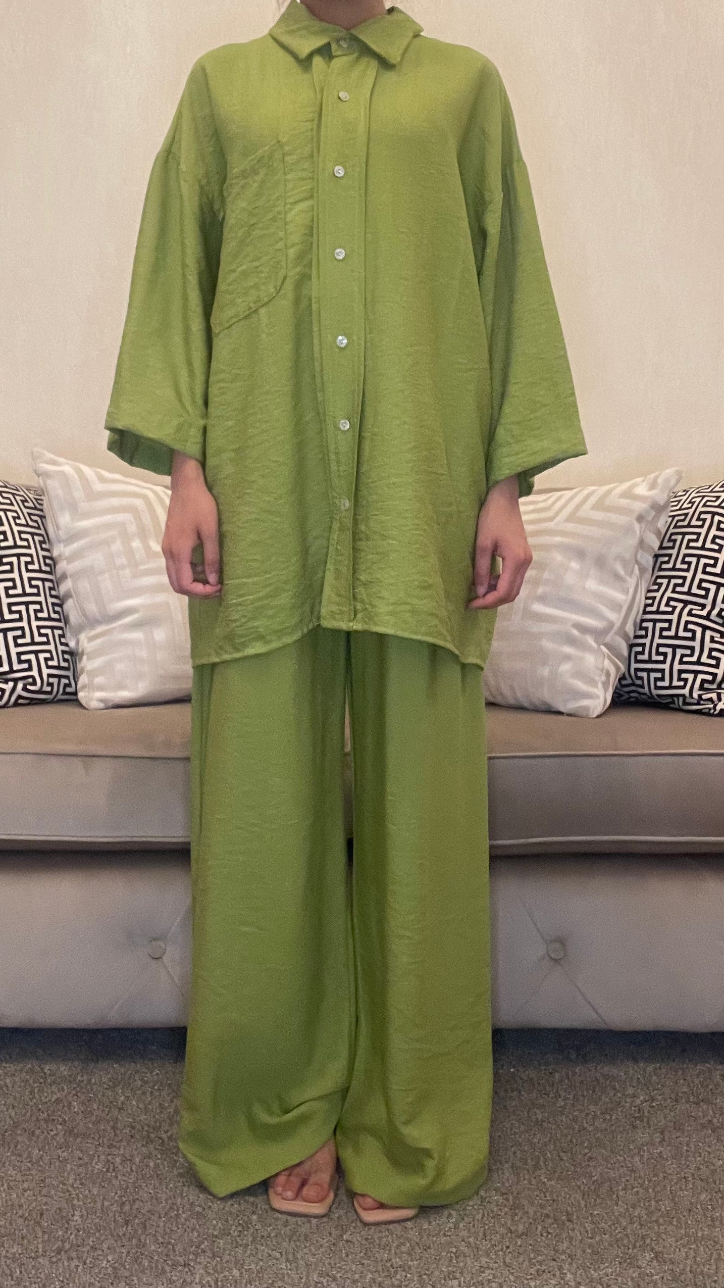 Inayah Linen-feel Shirt and Trouser Co-ord Set