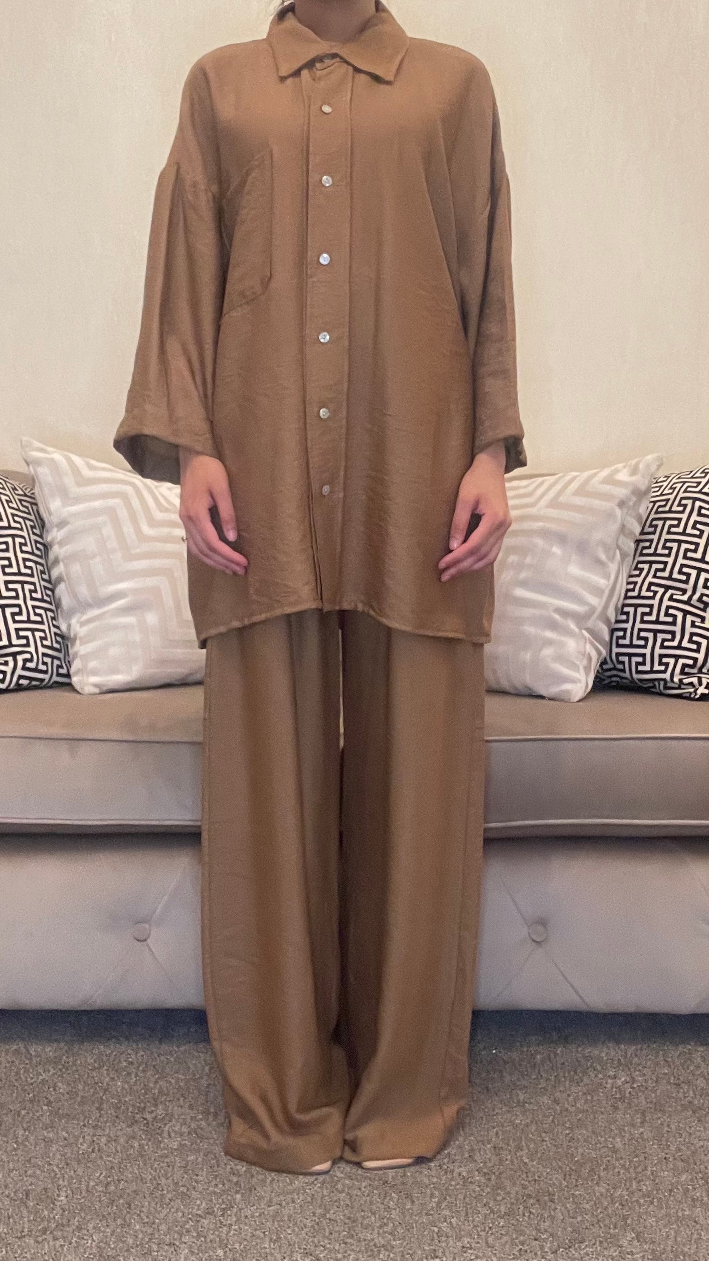 Inayah Linen-feel Shirt and Trouser Co-ord Set