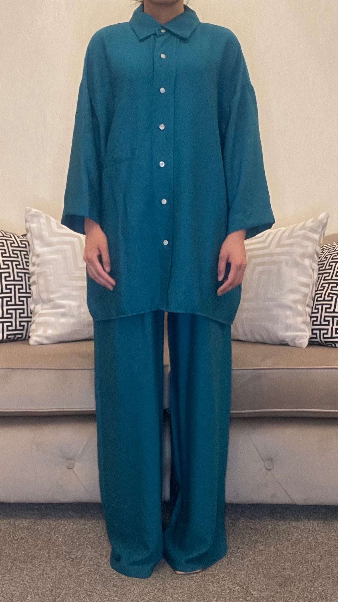 Inayah Linen-feel Shirt and Trouser Co-ord Set