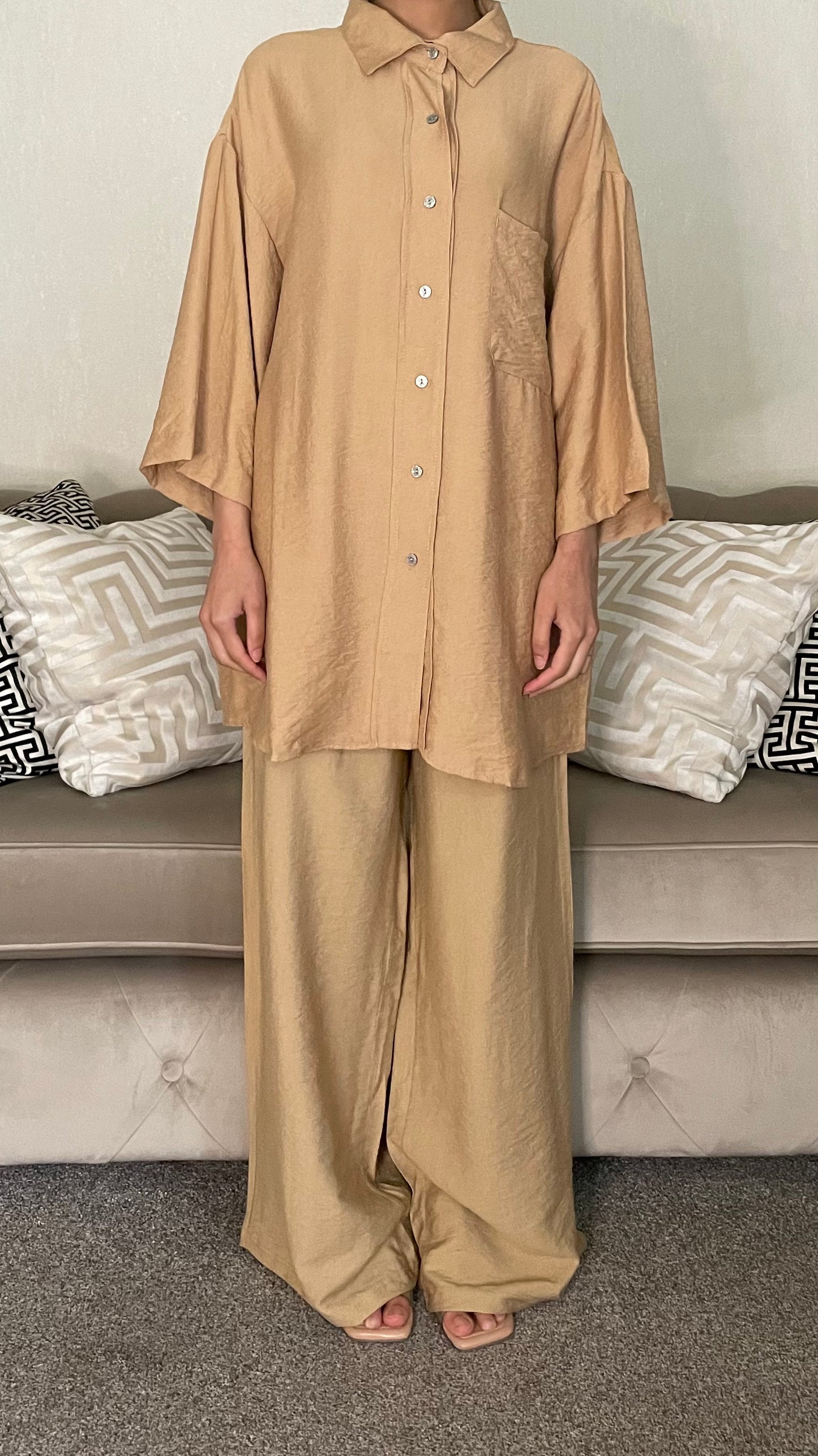 Inayah Linen-feel Shirt and Trouser Co-ord Set