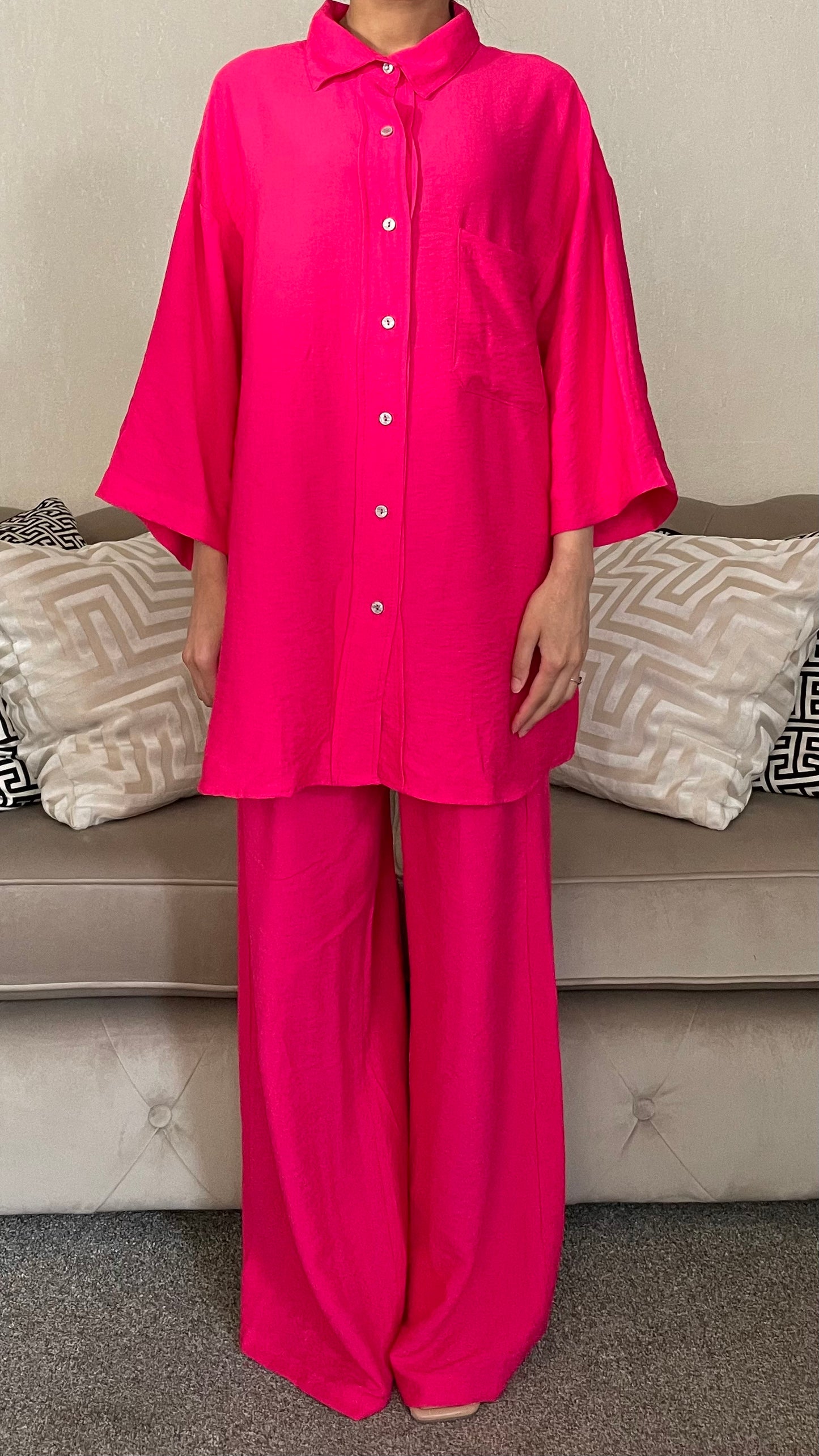 Inayah Linen-feel Shirt and Trouser Co-ord Set