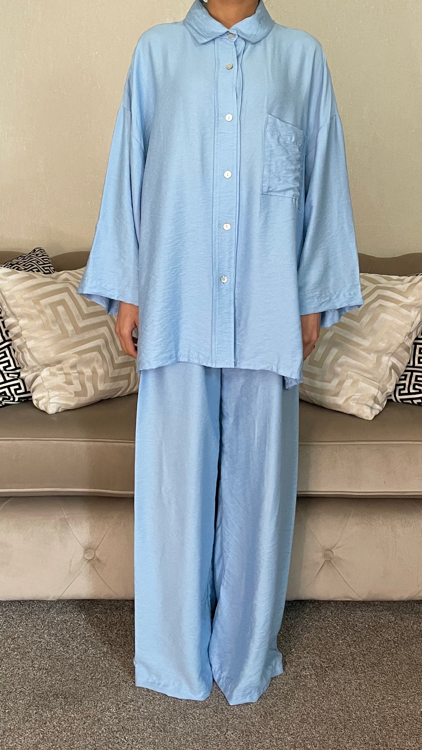 Inayah Linen-feel Shirt and Trouser Co-ord Set