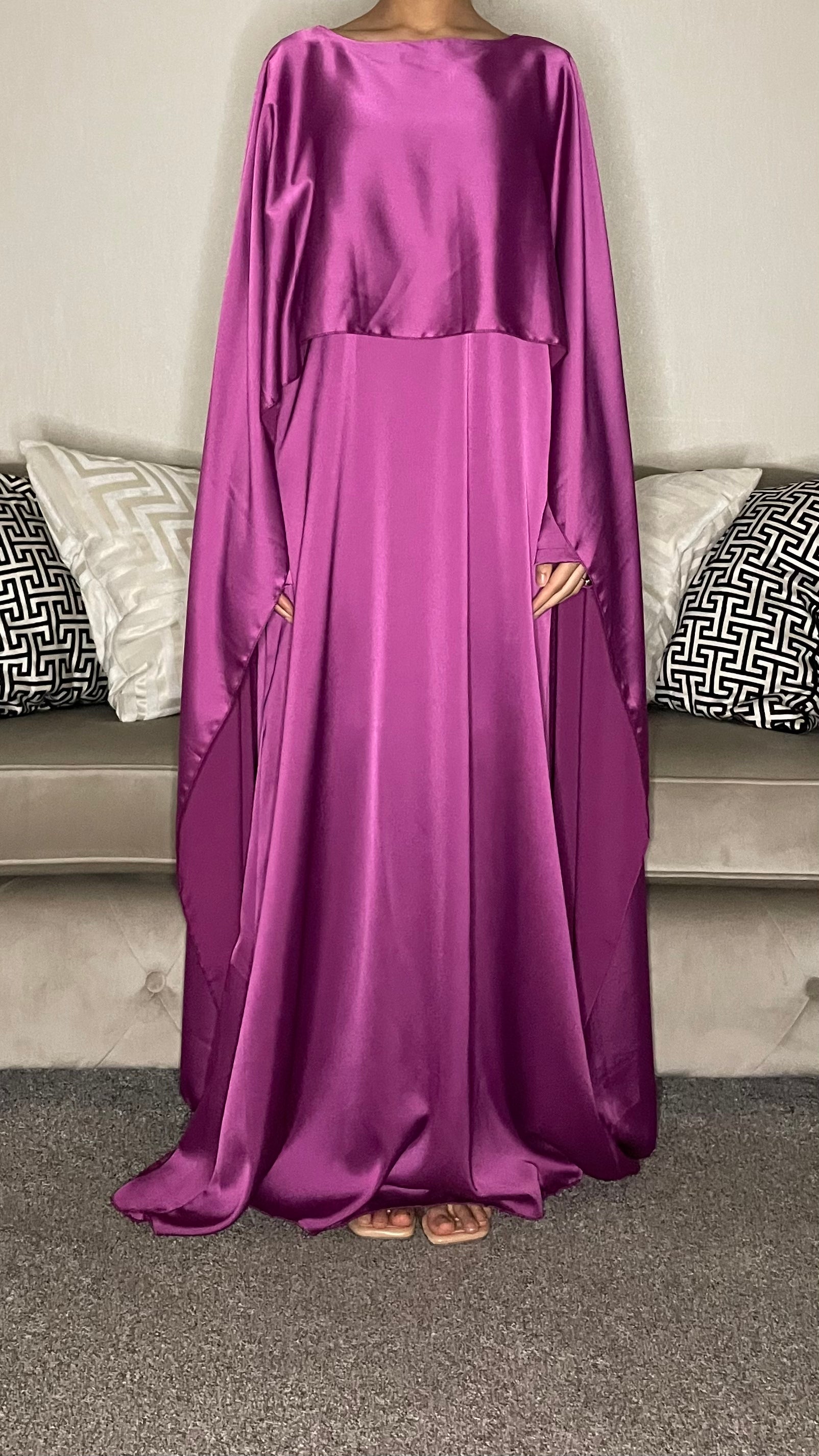 Long sleeve hot sale cape dress